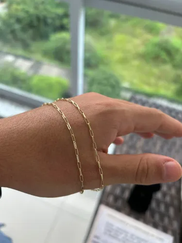 Corrente tijolinho em ouro 18 K