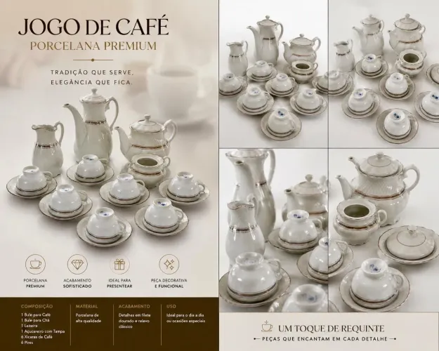 Conjunto clássico de porcelana Germer