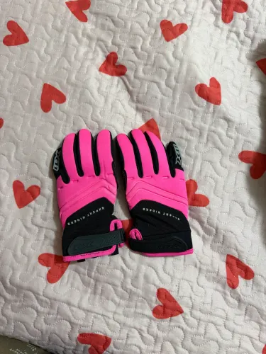 luva expert riders rosa e preta m
