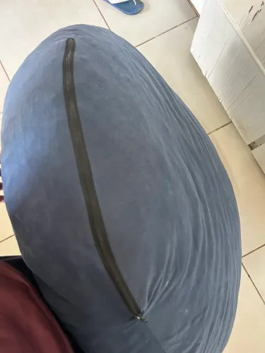 Puff Gigante Redondo Azul-Marinho - Muito Confortável