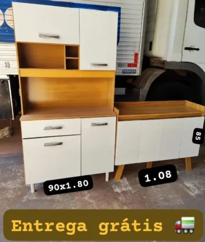 Kit Cozinha Combo Armário + Aparador Novos 