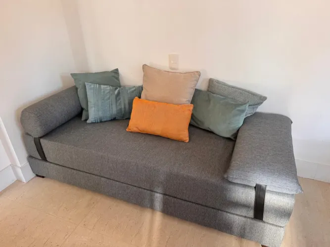 Sofá-Cama Stack Tok&Stok Cinza - Usado Apenas 3 Vezes (Perfeito)