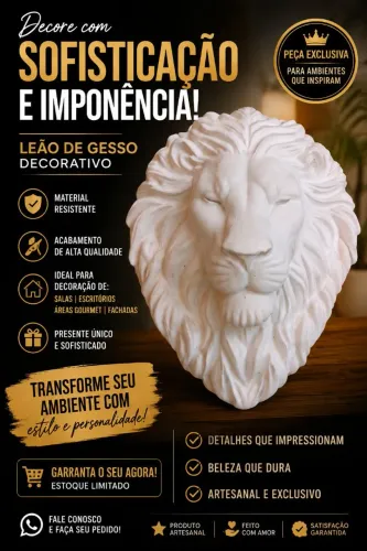 Rosto de Leão de Gesso