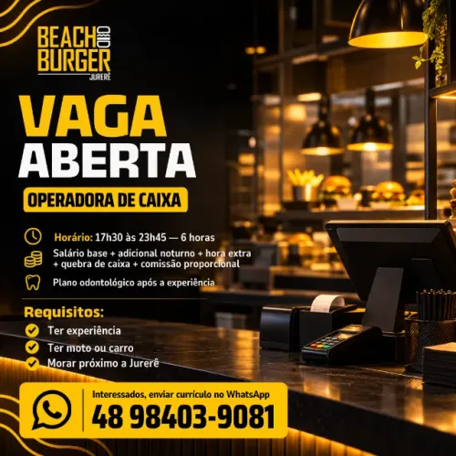 Vaga para Operadora de Caixa - Jurerê