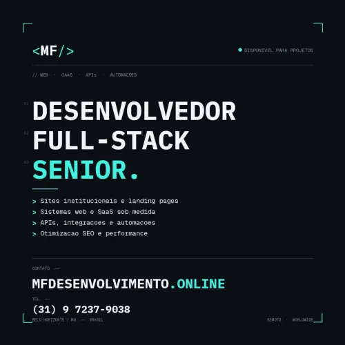 DESENVOLVEDOR FULL-STACK SÊNIOR Belo Horizonte / MG