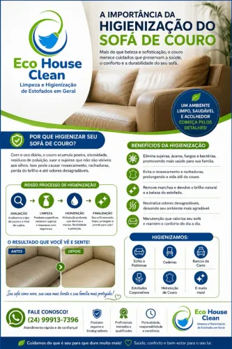 ECO HOUSE CLEAN SERVIÇOS DE LIMPEZA E HIGIENIZAÇÃO DE ESTOFADOS VOLTA REDONDA