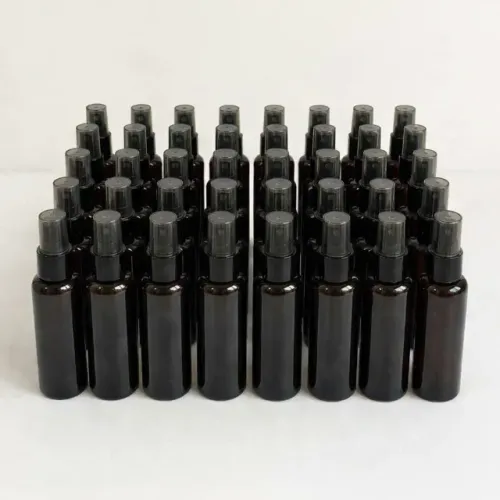 40 Frascos Pet Tampa Spray 120ml - Cilíndricos na cor Âmbar