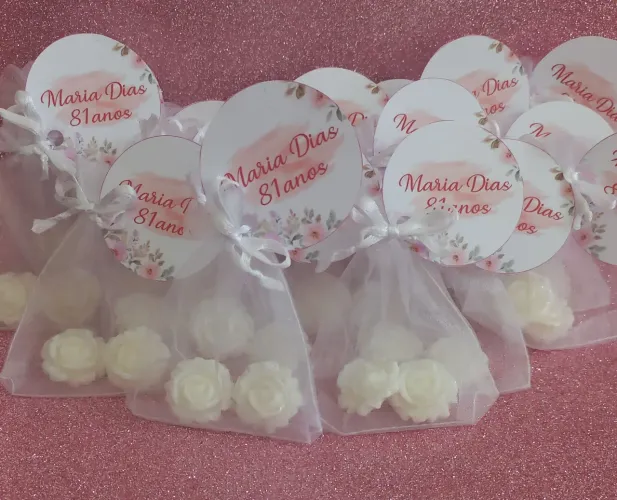 Lembrancinha mini rosinha de sabonete para bodas, casamento, 15 anos