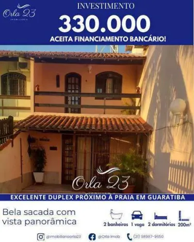 GUARTIBA, ORLA 23 IMOBILIÁRIA VENDE! EXCELENTE CASA COM DE FRENTE PRA LAGOA EM MARICÁ.