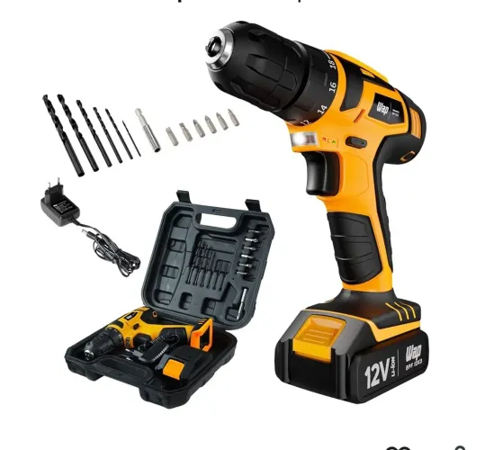 Parafusadeira Furadeira Bateria 12v Wap + Kit 13 Acessórios E Maleta
