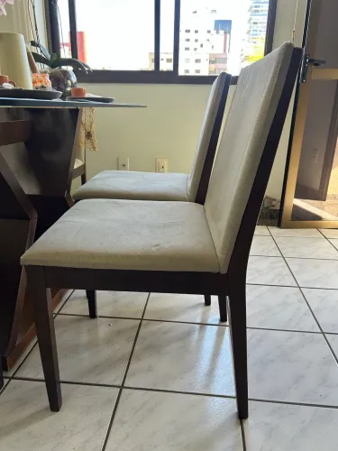 Jogo de 6 cadeiras para mesa de jantar, cadeiras usadas de madeira