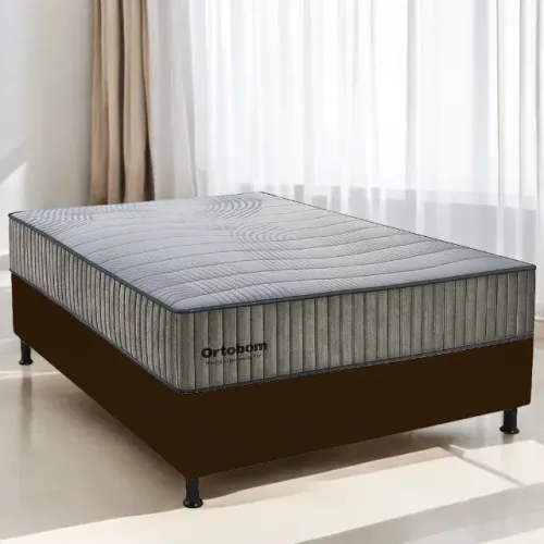 Colchão Casal Ortobom Com Bases Box Casal Marrom