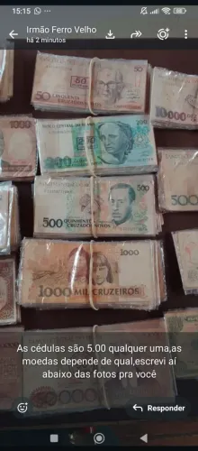 Cédulas moedas