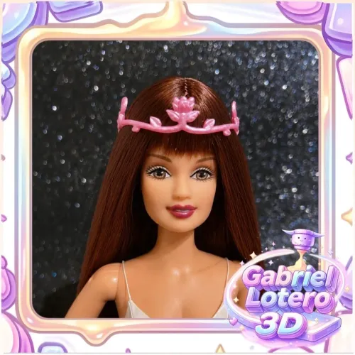Tiara/coroa para a boneca Barbie Tereza Rainha das Fadas do Lago dos Cisnes - impressão 3D