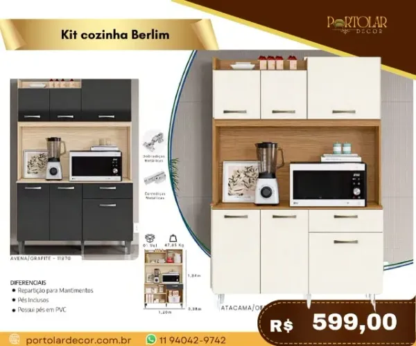 Kit cozinha Berlim, a pronta entrega