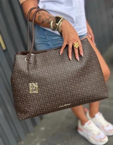 Bolsa tote LP nova monograma escuro 
