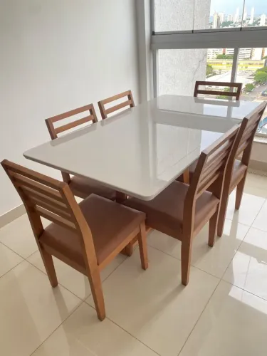 Mesa nova de madeira completa pronta entrega