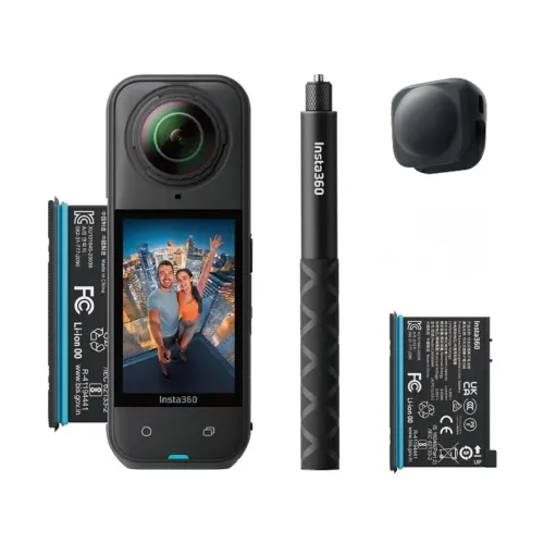 Insta360 X5 + Bateria extra + Pau de selfie +  Proteção de lente