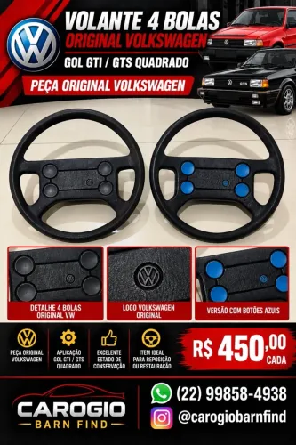 Volante 4 Bolas Original Vw Gol GTI/GTS Quadrado