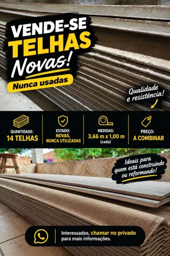 14 telhas, novas, nunca, usadas.