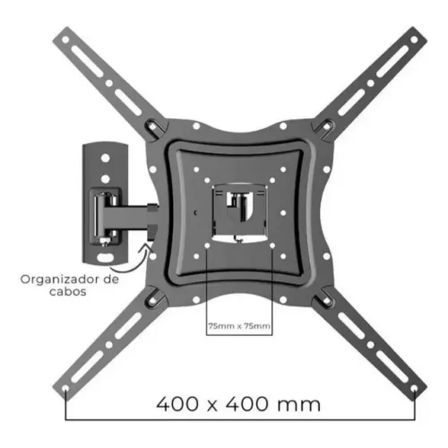 Suporte Tv Tri Articulado Lcd Led Plasma 17 A 60 Pol para parede 32 40 42 43 47 50 52 55