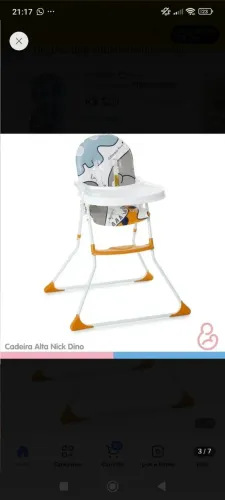 Cadeira de Alimentação Galzerano 5025 Dino Ideal Para Bebes Até 25kg