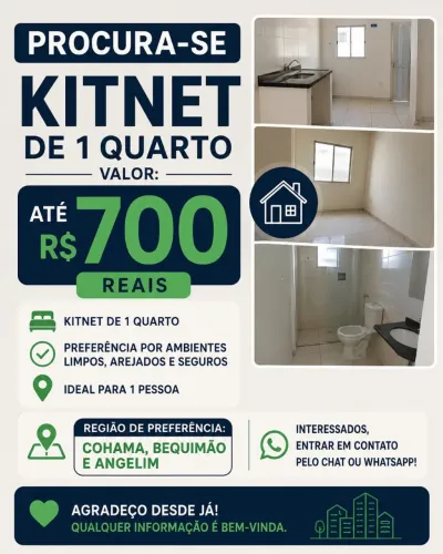 Procura-se kitnet para 1 pessoa só