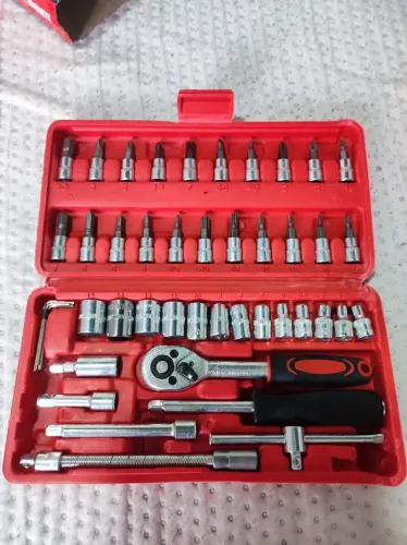 Kit 46 Chave Catraca Jogo De Soquetes Allen Torx Ferramentas