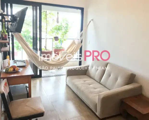 Apartamento na Vila Nova Conceição totalmente equipado com 47m² e 1 suíte