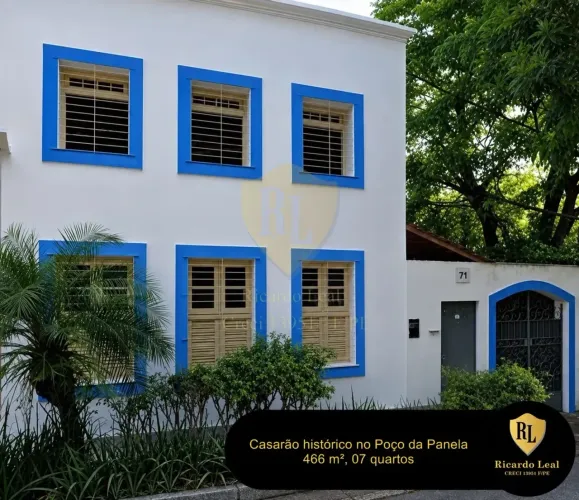 Vendo Casarão Histórico no Poço da Panela, 466 m², 07 quartos