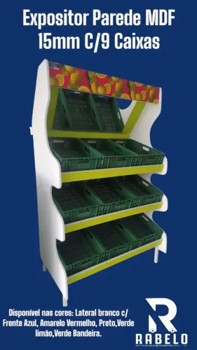 Vasca Expositor de frutas e verduras de madeira MDF 30mm em até 10x sem juros no cartão