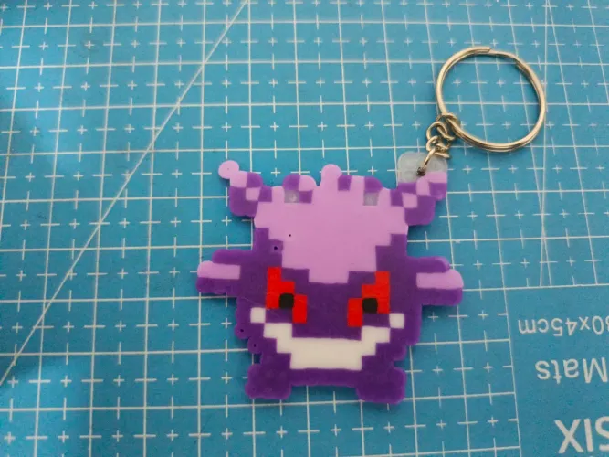 Chaveiro feito a mão hama beads Gengar