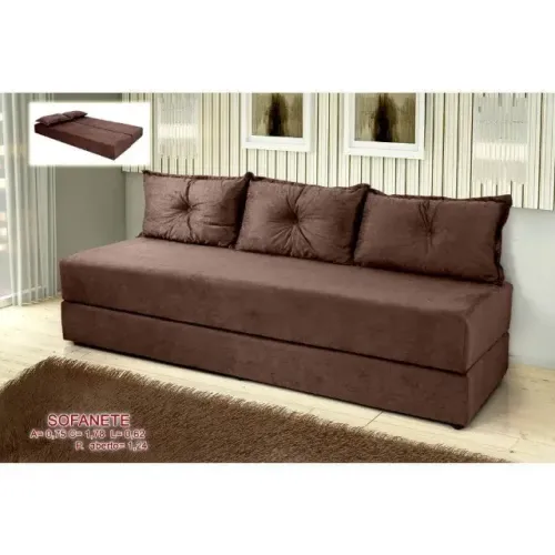 Sofanete Sofá de 3 Lugares Sofá Cama de Casal Bicama em Suede