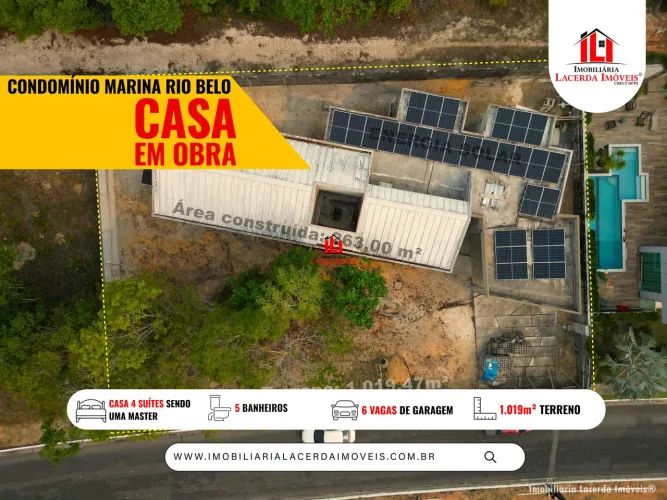 Residencial Marina Rio Belo - Casa térrea com 4 suítes sendo 1 suíte Master com closet e b