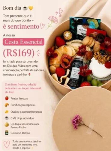 Cesta de Café da Manhã Dia das Mães