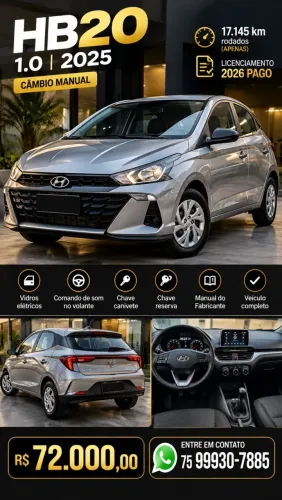 Hyundai HB20 Sense Plus1.0 Flex 12V Mec. 2025