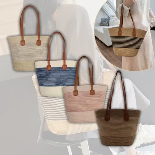 Bolsa Feminina Grande Ombro Palha Viagem Passeio Verão