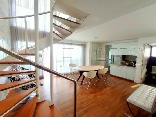 Duplex no Blue Loft com 50m², 1 dormitório e 1 vaga, disponível para locação na Vila Nova