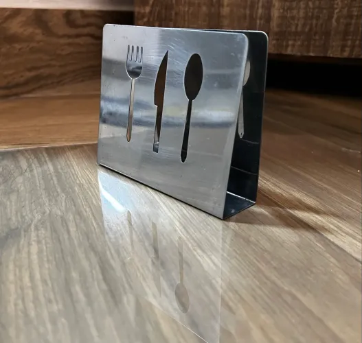 Porta guardanapo - aço inox corte a laser - 16 unidades