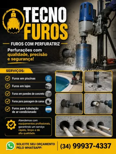 Furos em laje de concreto 