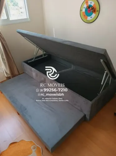 Conjunto cama box Baú Tamanho individual com Cama completa Auxiliar 88x1,88 D33  Baú Blind