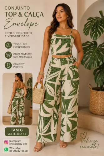 Conjunto top e calça envelope