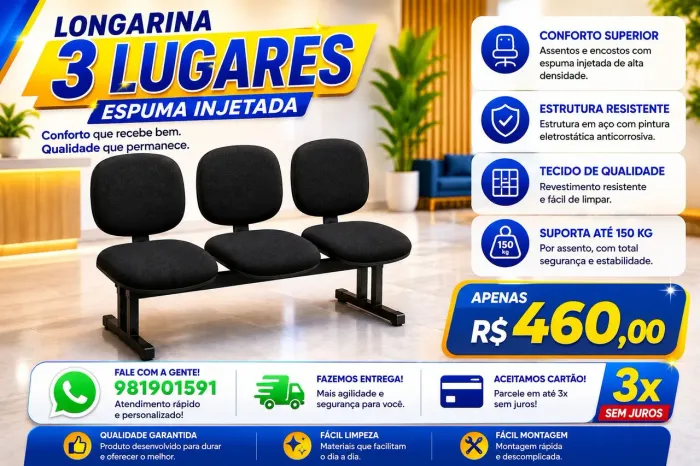 Longarina de 3 lugares diretor 