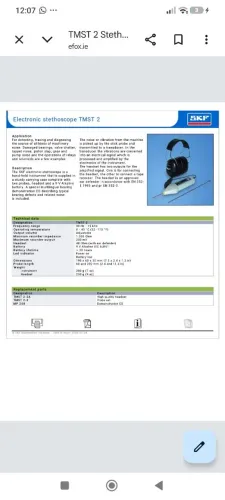 estetoscópio eletrônico SKF TMST2,