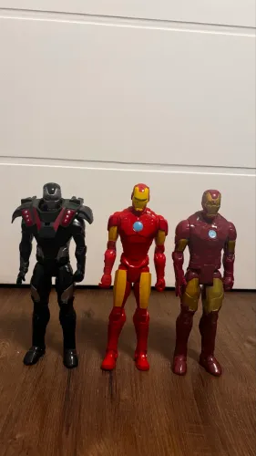 Kit 3 Bonecos Marvel Titan Hero Series 30cm - Homem de Ferro e Máquina de Combate