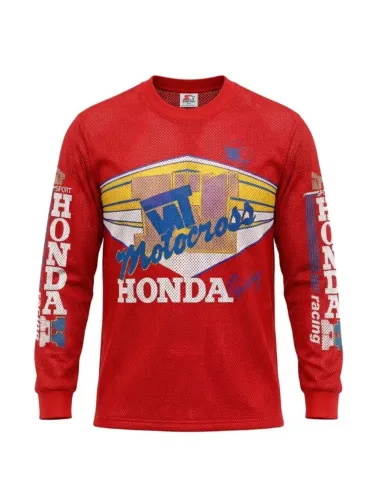 Camisa de Motocross Vintage da WT Motocross com o grafismo  Honda Racing Tamanho M