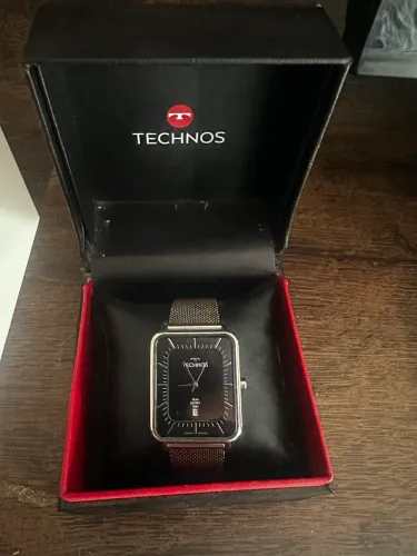 relógio technos masculino slim prata