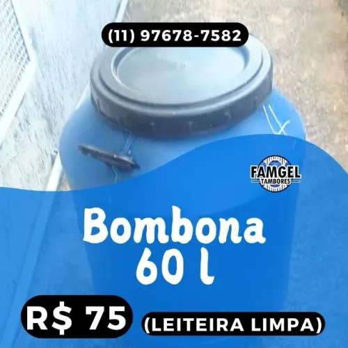 Bombona Leiteira de Plastico 60L - Limpa