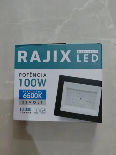 Refletor LED 100W Rajix Branco Frio Bivolt IP66 - Novo)