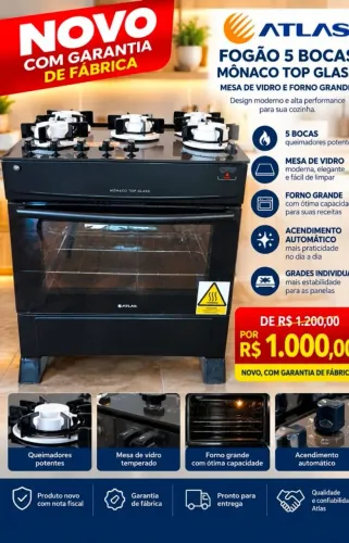 Fogão 5 bocas NOVO
